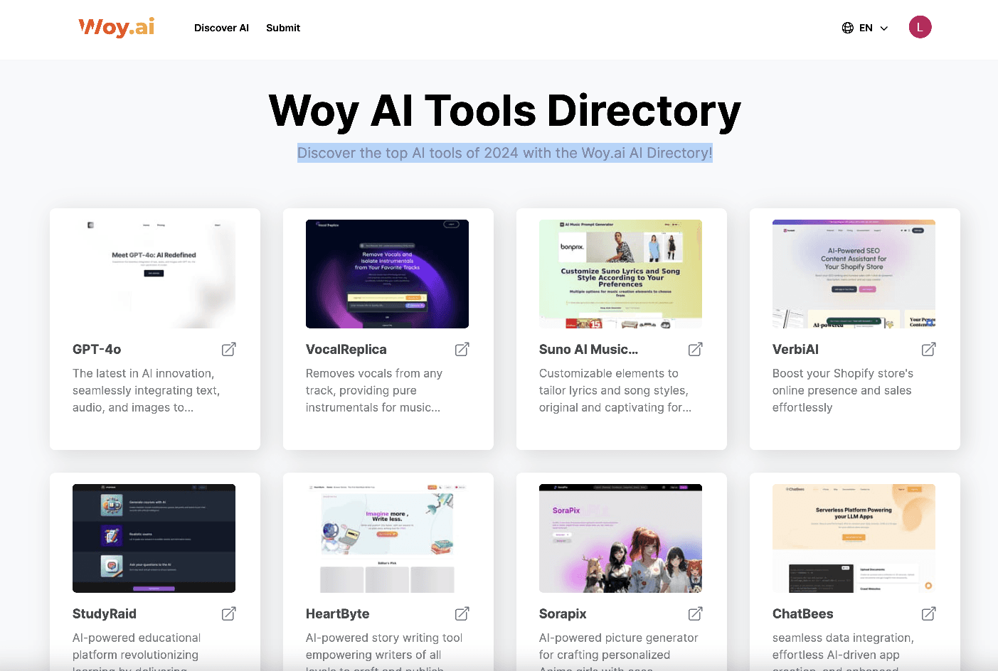 Woy AI Tools Directory - AI tool screenshot and preview