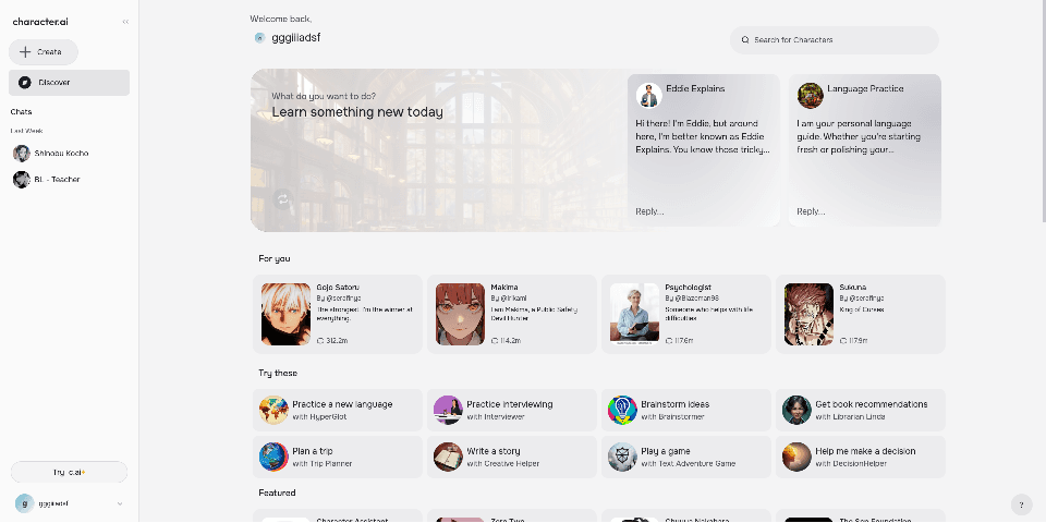 Character.ai Character.ai - AI tool screenshot and preview
