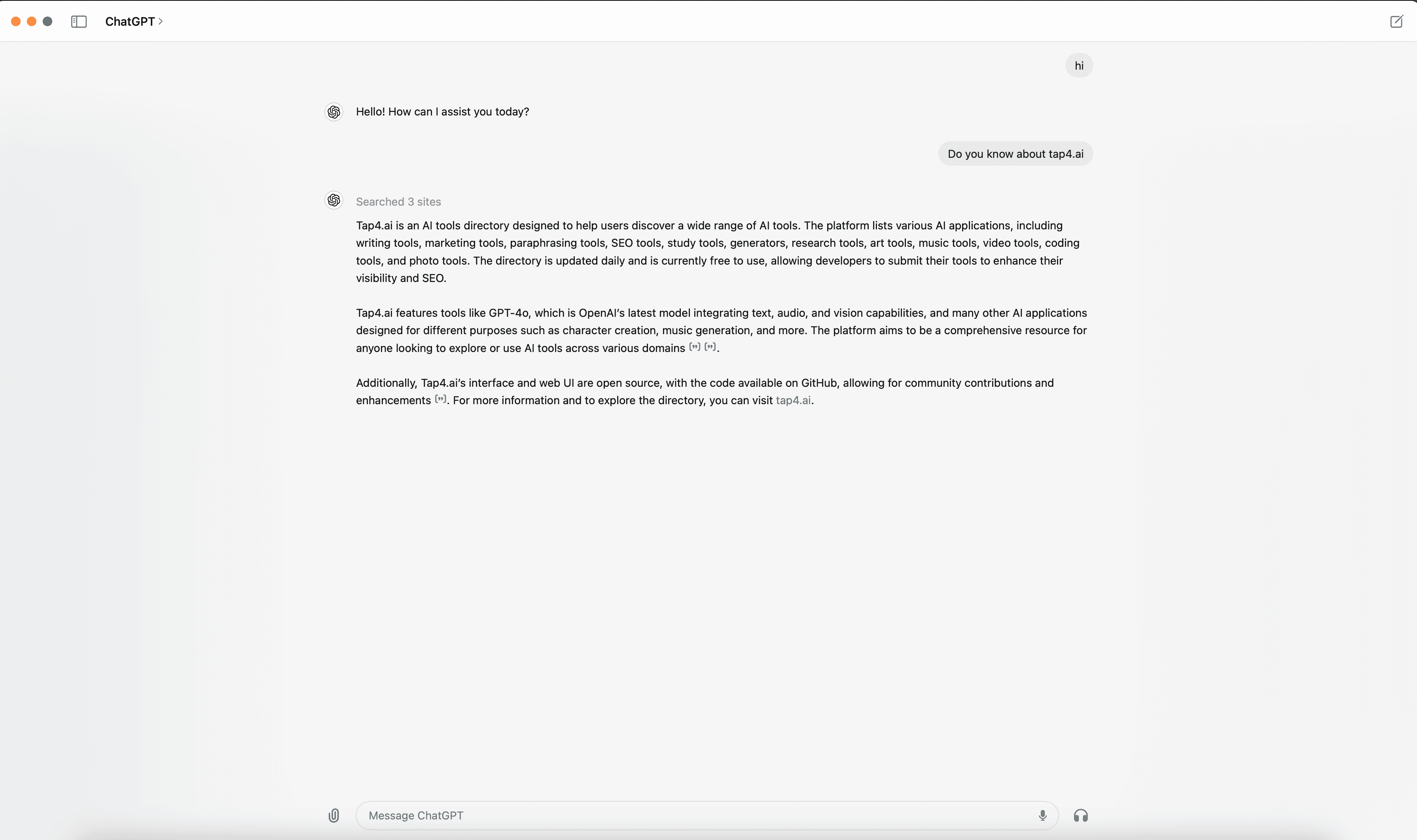 ChatGPT for MacOS: Your AI Assistant for Enhanced Productivity - AI tool screenshot and preview
